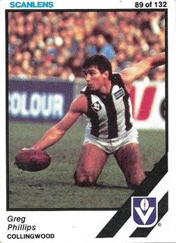 1984 Scanlens VFL #89 Greg Phillips Front